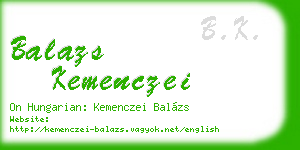 balazs kemenczei business card