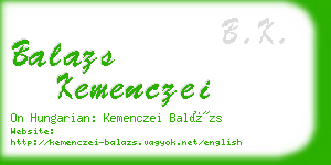 balazs kemenczei business card